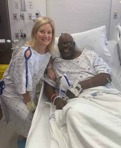 Molly Gray and Dan Napoleon recovering from transplant surgery at the Hospital of the University of Pennsylvania